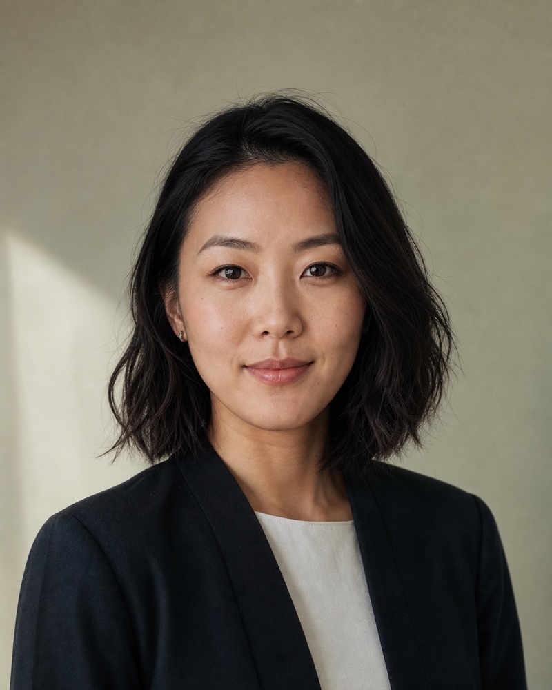 AI-generated sample portrait representing the fictional candidate Mei Tan